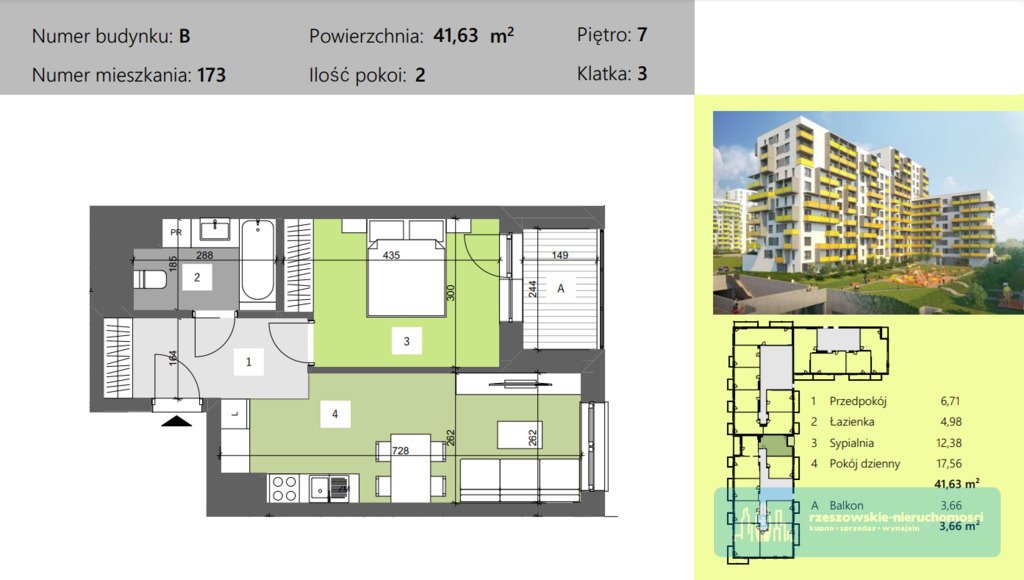 Mieszkanie dwupokojowe na sprzedaż Rzeszów, Technologiczna  42m2 Foto 5