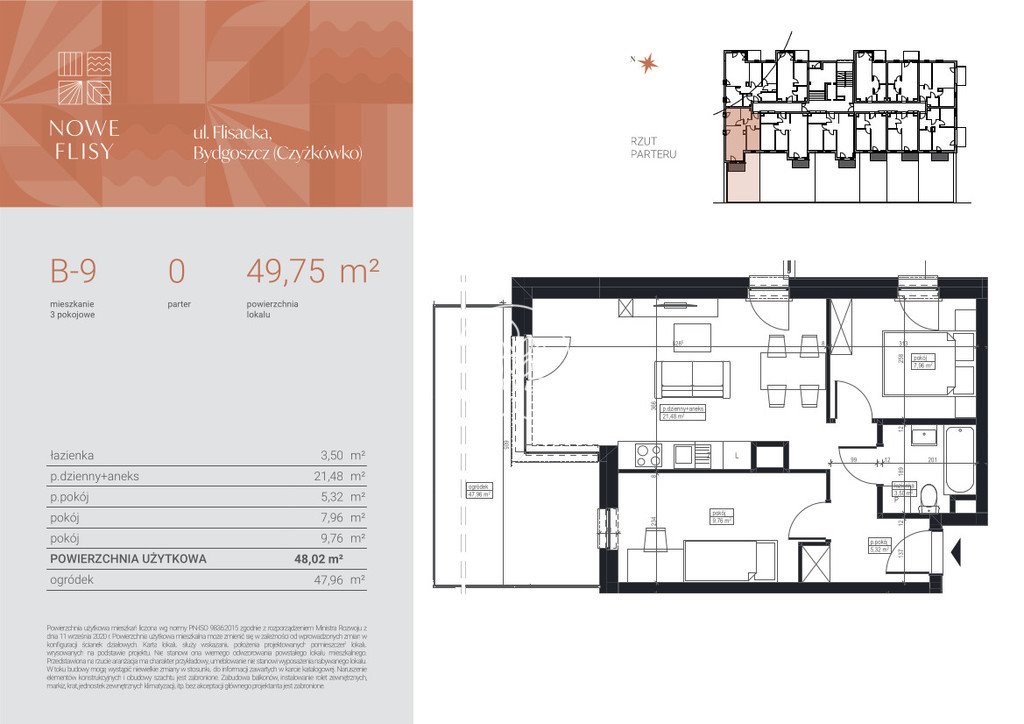 Mieszkanie trzypokojowe na sprzedaż Bydgoszcz, Czyżkówko, Flisacka  50m2 Foto 1