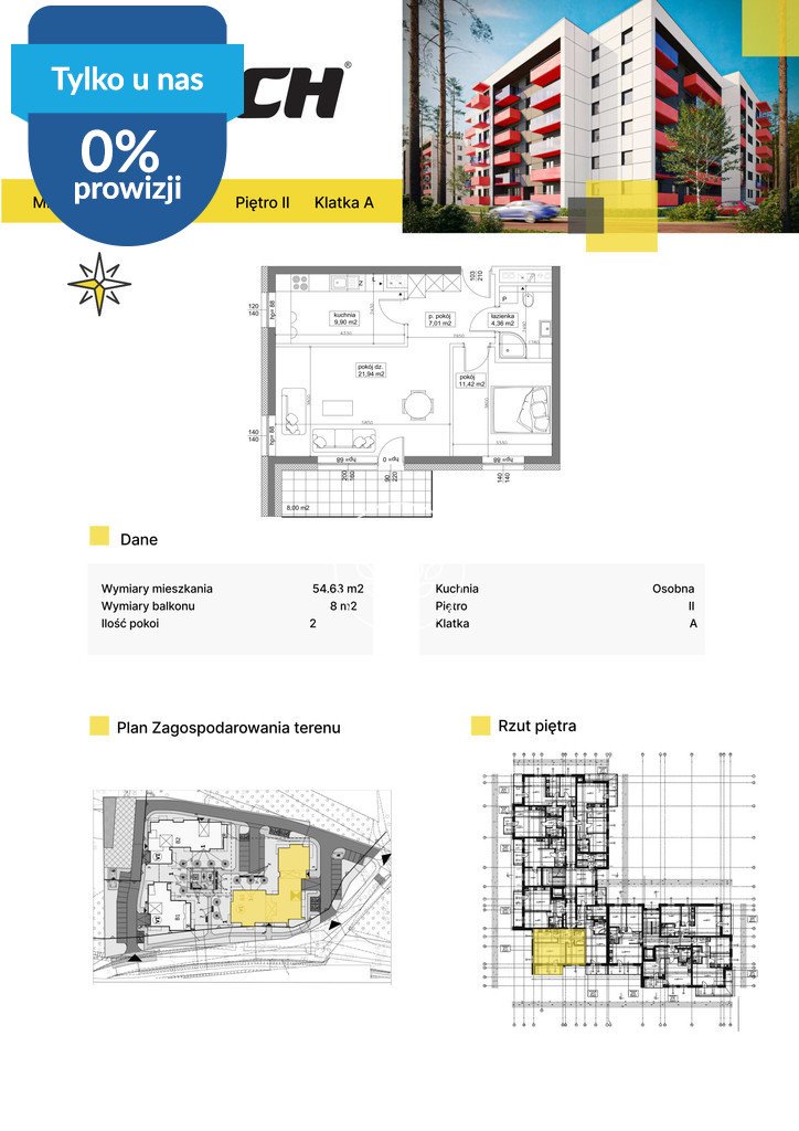 Przestronne 2-pokojowe mieszkanie 55,35 m2 w Solec Kujawski Solec Kujawski, Kujawska  55m2 Foto 1
