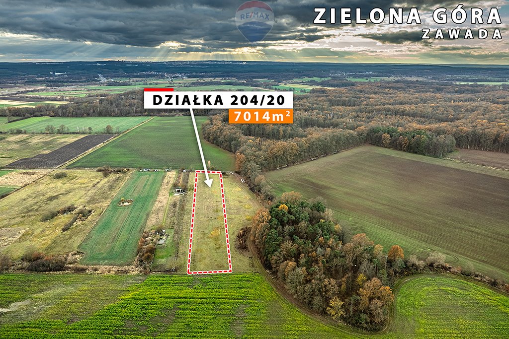 Działka rolna na sprzedaż Zielona Góra, Zawada  7 014m2 Foto 2