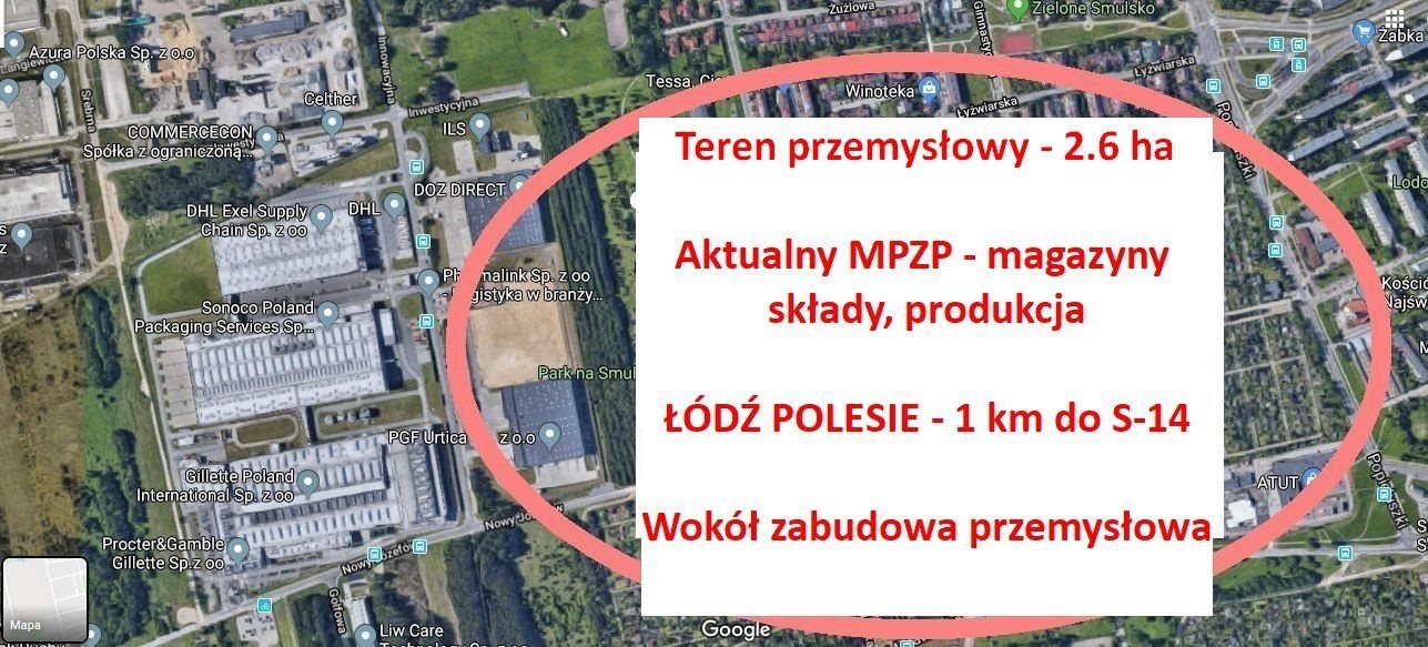 Do sprzedania teren przemysłowy 2,6 ha z mediami w Łodzi Łódź, Polesie, Lublinek  26 000m2 Foto 1