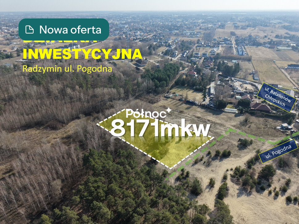 Działka inwestycyjna 8 171 m² w Radzyminie z MPZP Radzymin, Pogodna  8 171m2 Foto 1