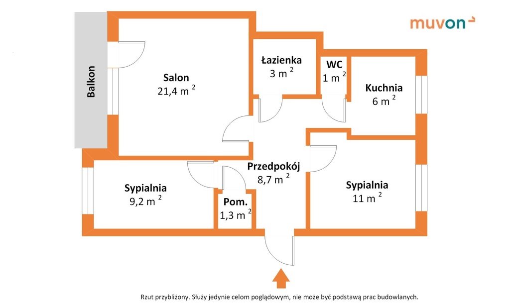 Mieszkanie trzypokojowe na sprzedaż Łódź, Widzew, Bedricha Smetany  62m2 Foto 2