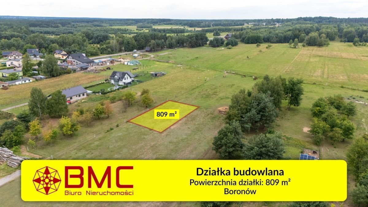 Działka budowlana 810 m² w Boronowie z udziałem w drodze polecam! Boronów, Grabińska  809m2 Foto 1