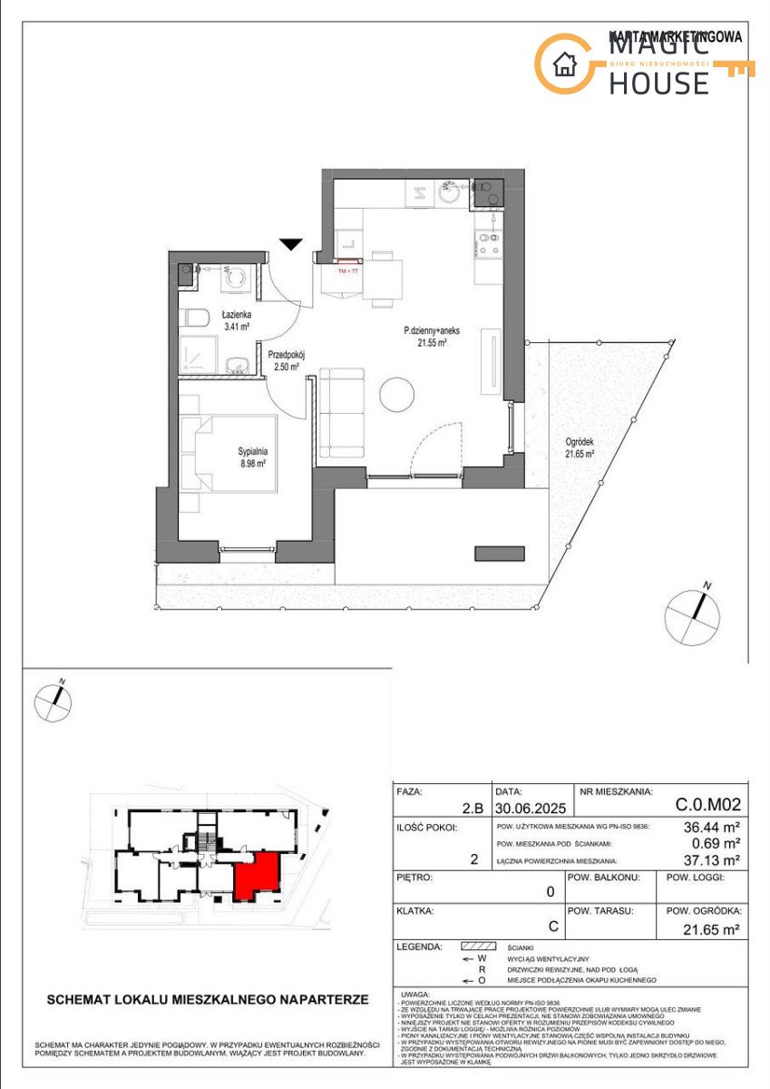 Przytulne 2-pokojowe z ogródkiem, blisko parku, wysoki standard Gdańsk, Zaspa, Leszczyńskich  36m2 Foto 1