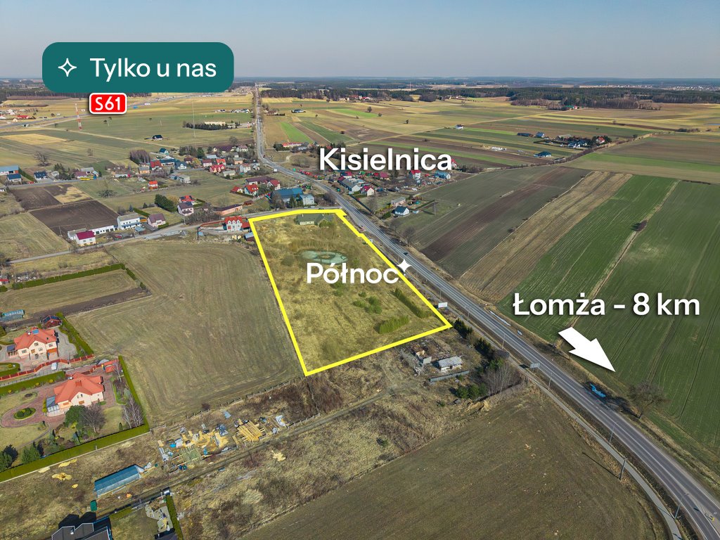 Zapraszam do zakupu działki 20 000 m² przy S61 w Kisielnicy Kisielnica  20 000m2 Foto 1