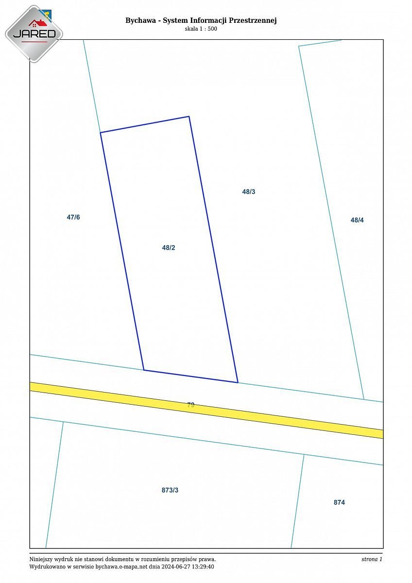 Działka budowlana na sprzedaż Bychawka Trzecia-Kolonia  1 500m2 Foto 2