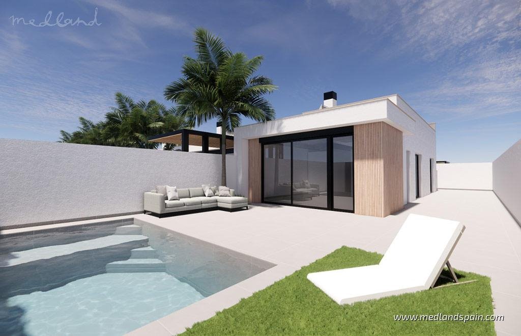 Nowoczesne domy z basenem i solarium w Los Alcázares Hiszpania, Los Alcázares  90m2 Foto 1