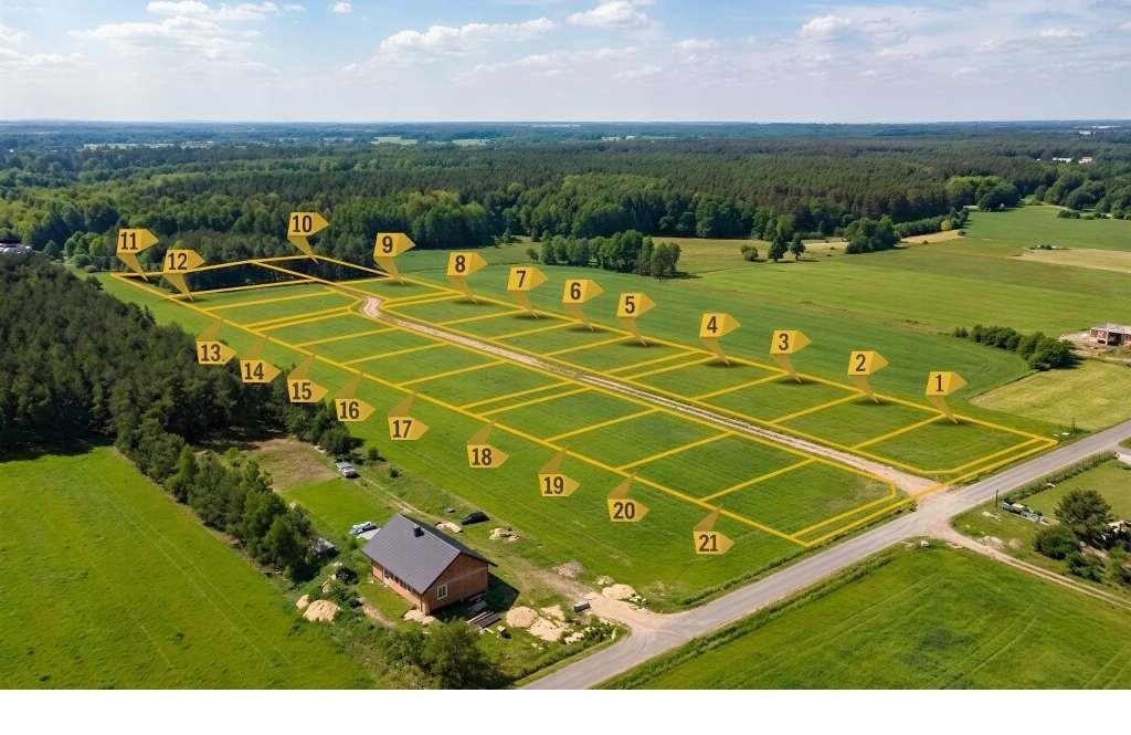 Działka budowlana 800 m² w Nowych Kozubach – pewna inwestycja Pabianice  800m2 Foto 1