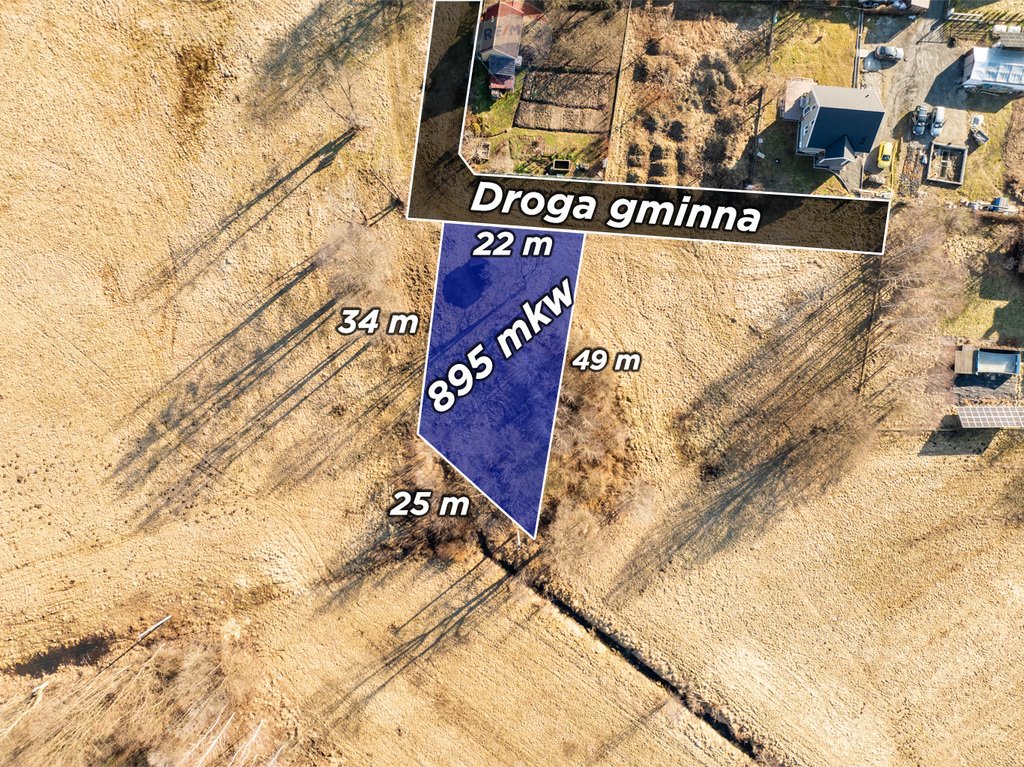 Działka pod dom z mediami, spokojna okolica, 895 m2 Borek  895m2 Foto 1