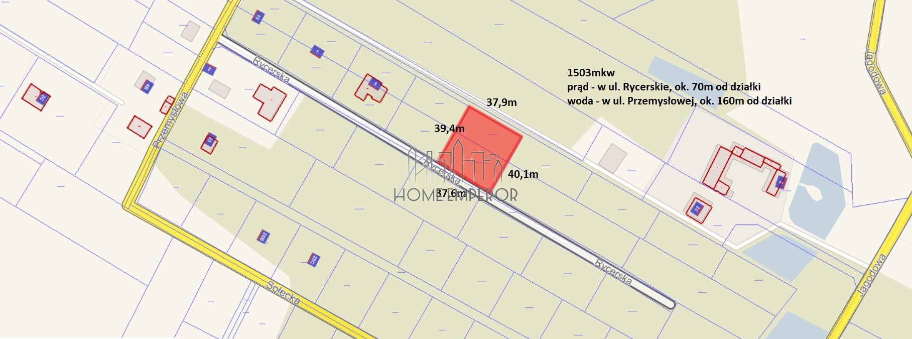 Działka budowlana na sprzedaż Rzakta, Rycerska  1 500m2 Foto 1