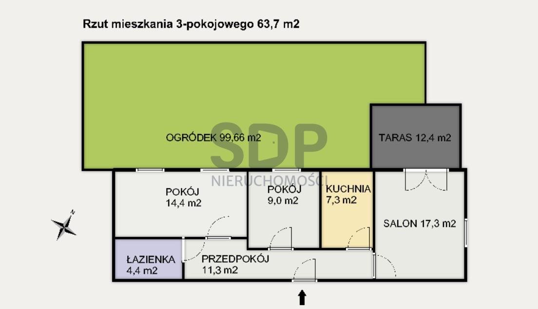 Mieszkanie trzypokojowe na sprzedaż Wrocław, Krzyki, Racławicka  64m2 Foto 3