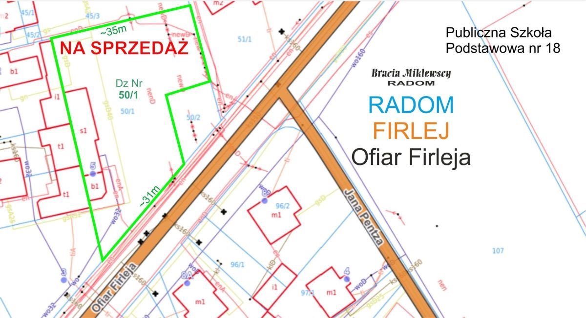 Działka budowlana na sprzedaż Radom, Wincentów, Ofiar Firleja  1 382m2 Foto 2