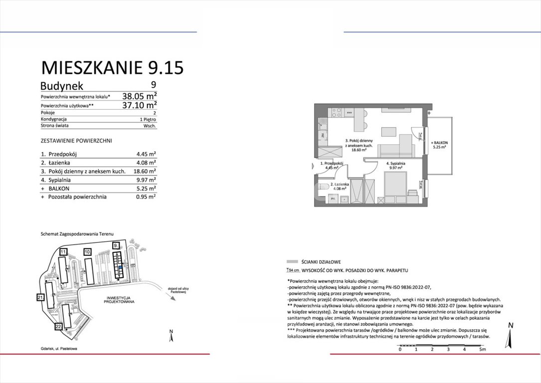 Mieszkanie dwupokojowe na sprzedaż Gdańsk, Łostowice, Pastelowa  37m2 Foto 5