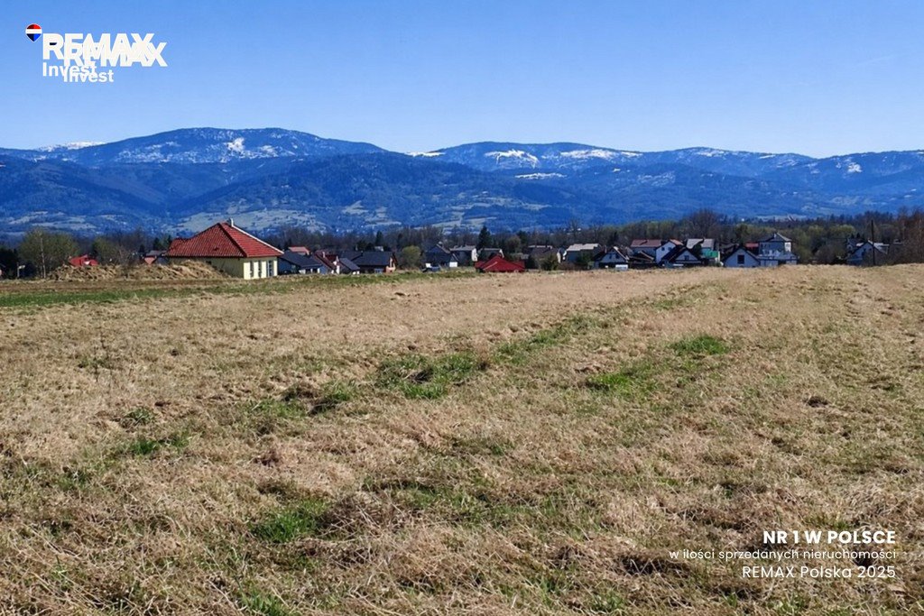 Działka z panoramicznym widokiem na Beskidy, płaska, spokojna okolica Lipowa, Aroniowa 0  2 000m2 Foto 1