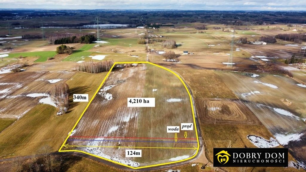 Polecam działkę 42 100 m² z prądem, wodą i podziałem Bakałarzewo  42 100m2 Foto 1