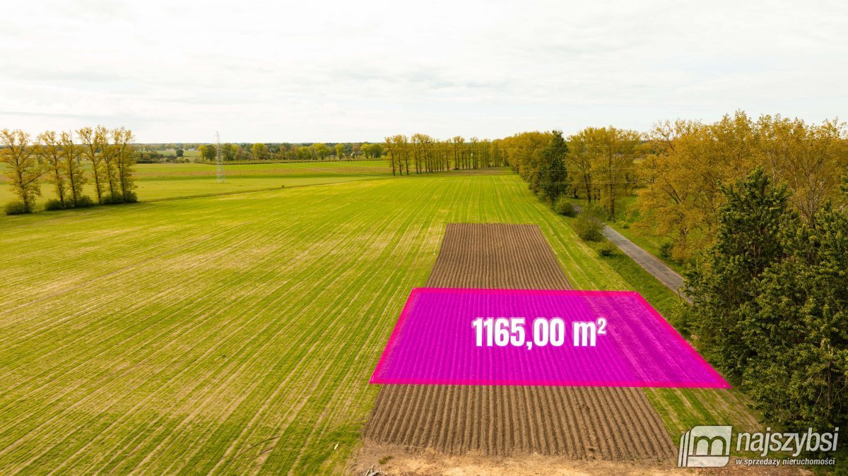 Działka budowlana 1165 m² z mediami, Dąbrowa Nowogardzka Nowogard, Dąbrowa Nowogardzka  1 165m2 Foto 1