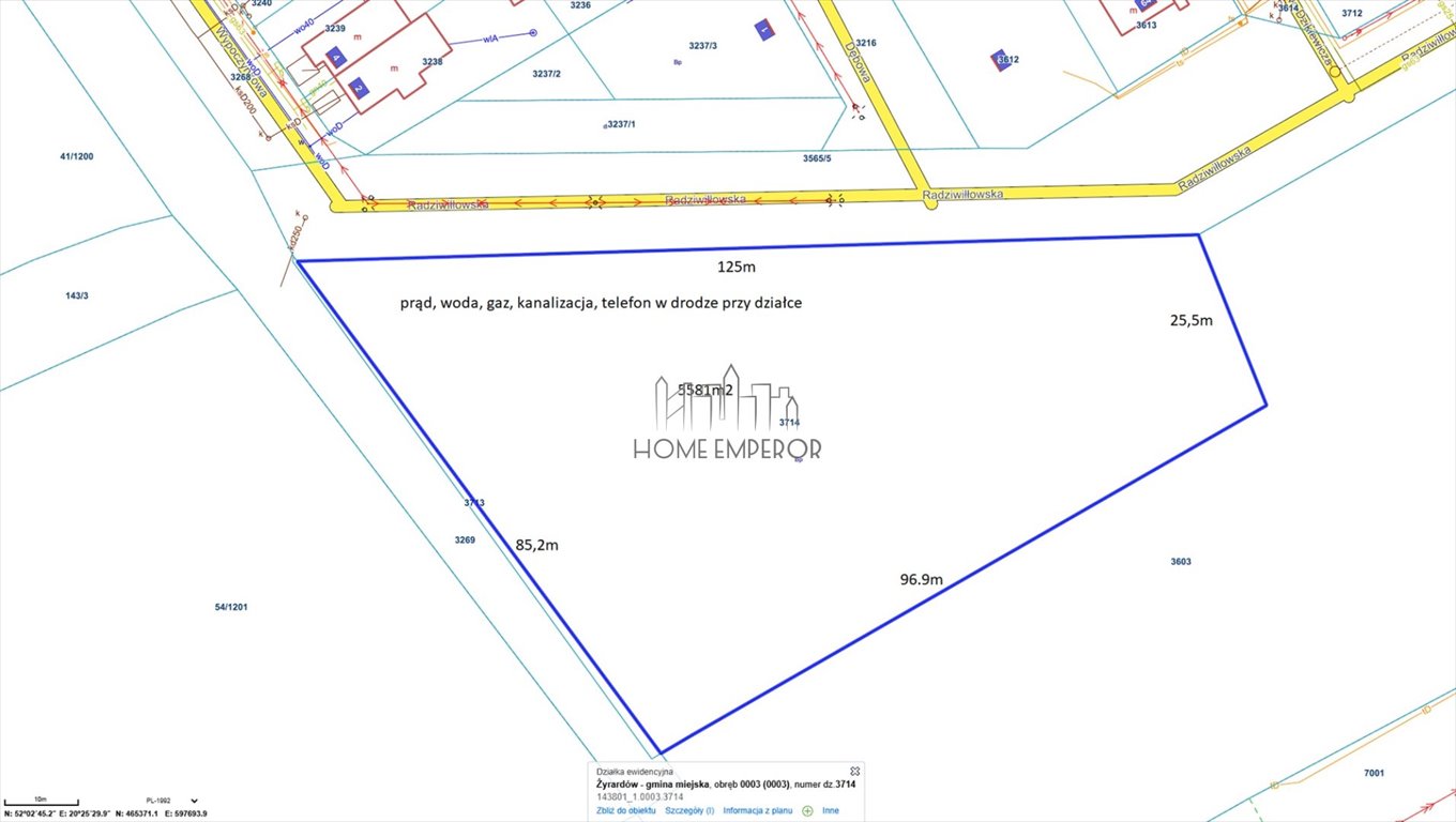 Działka budowlana na sprzedaż Żyrardów, Radziwiłłowska  5 574m2 Foto 1
