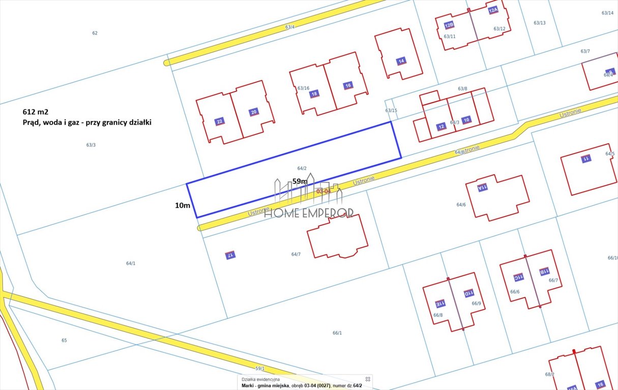 Do sprzedania działka 612 m² z warunkami zabudowy w Markach Marki, Ustronie  612m2 Foto 1