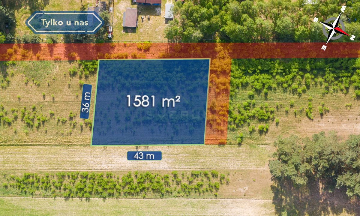 Działka 1581 m2 w Dąbrowie Zielonej, media, rekreacja Dąbrowa Zielona  1 581m2 Foto 1