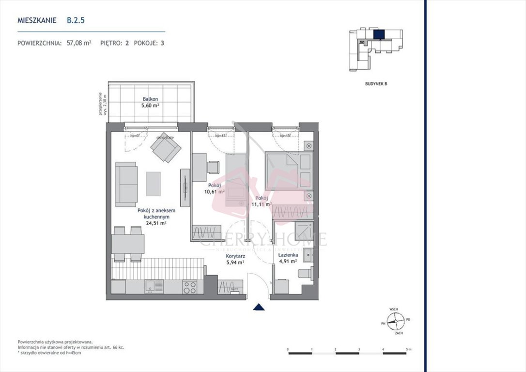 Mieszkanie trzypokojowe na sprzedaż Gdańsk, Piecki-Migowo, Aleja Pawła Adamowicza  57m2 Foto 2