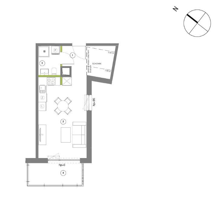 Nowoczesne 30,72 m2 z prywatnym schowkiem, bez PCC Gdańsk, Siedlce, Legnicka  31m2 Foto 1