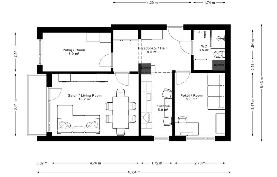 Widok z 11. piętra, nowoczesny remont, balkon i komórka Bielsko-Biała, Władysława Broniewskiego  53m2 Foto 1