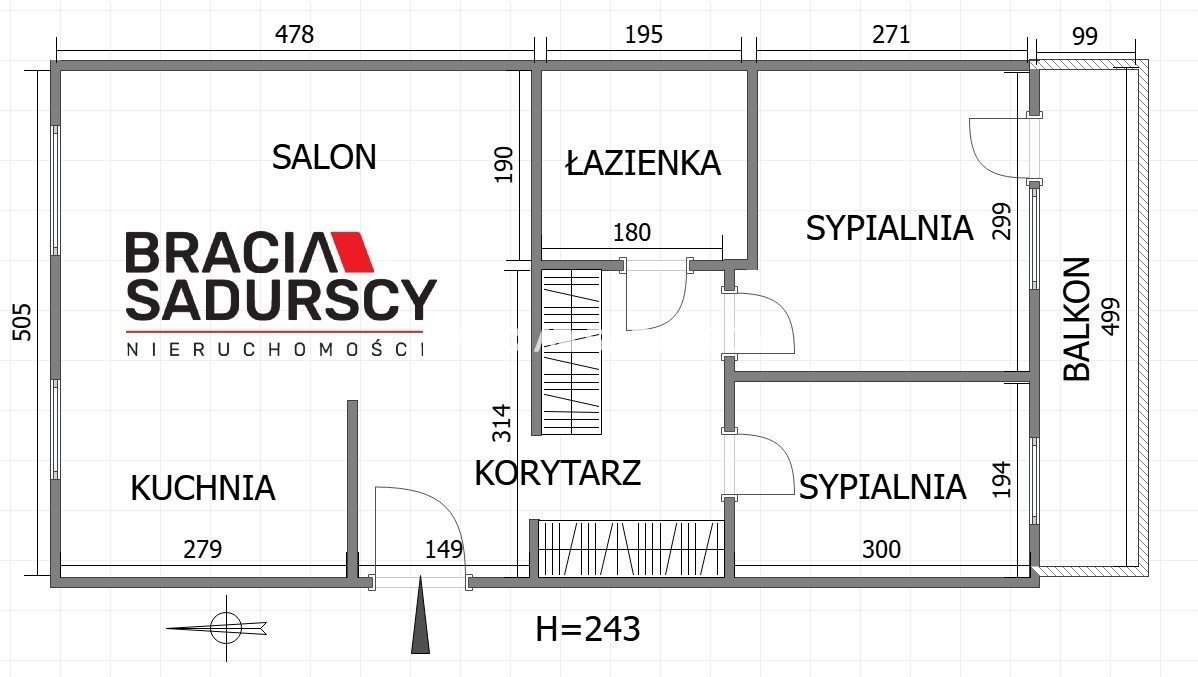 Mieszkanie trzypokojowe na sprzedaż Kraków, Krowodrza, Łobzów, Nawojki  48m2 Foto 4