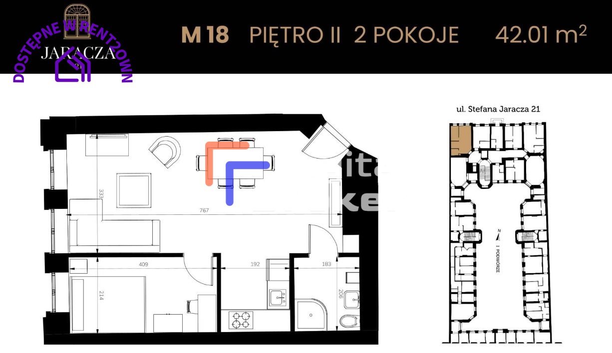 Mieszkanie dwupokojowe na sprzedaż Łódź, Śródmieście, Śródmieście, Jaracza  42m2 Foto 7