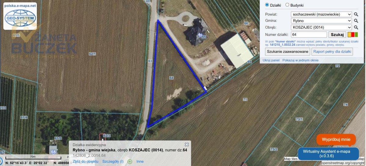 Działka rolna z warunkami zabudowy, dostęp do drogi Koszajec  4 711m2 Foto 1