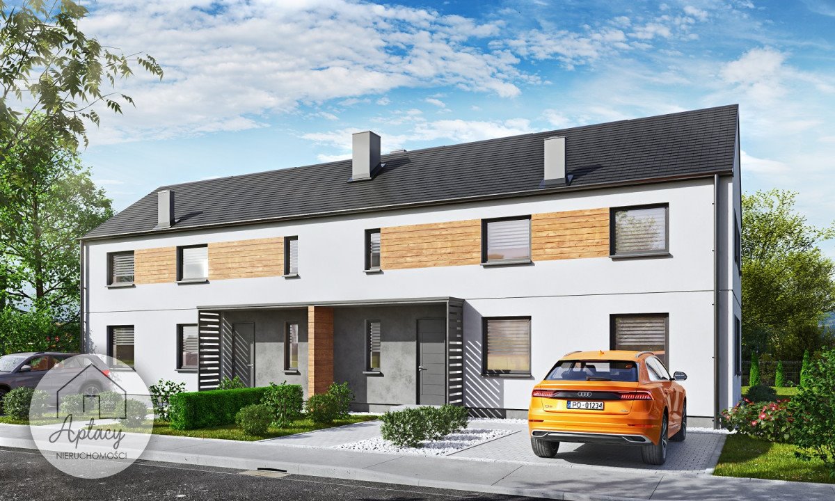 Nowoczesny dom bliźniak z podwójną ścianą i ogrzewaniem podłogowym Krosno, Kamienna  107m2 Foto 1