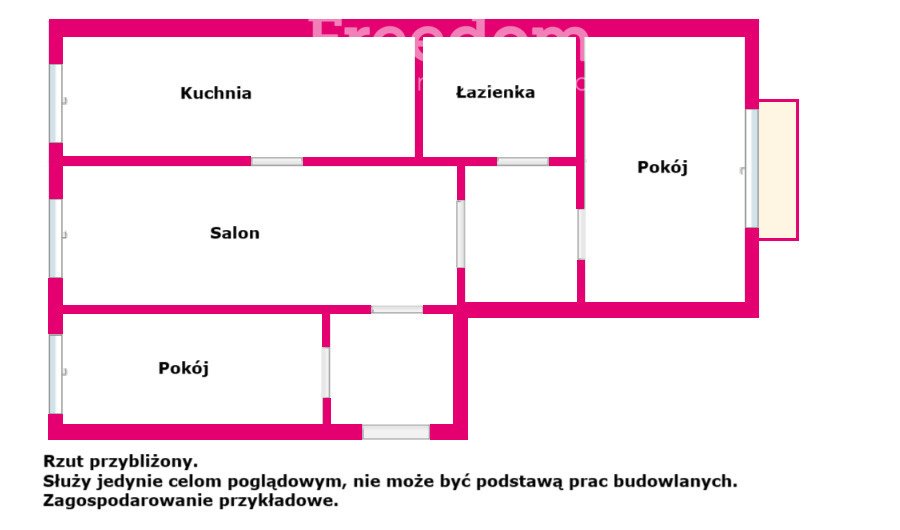 Mieszkanie trzypokojowe na sprzedaż Radomsko, Brzeźnicka  48m2 Foto 7