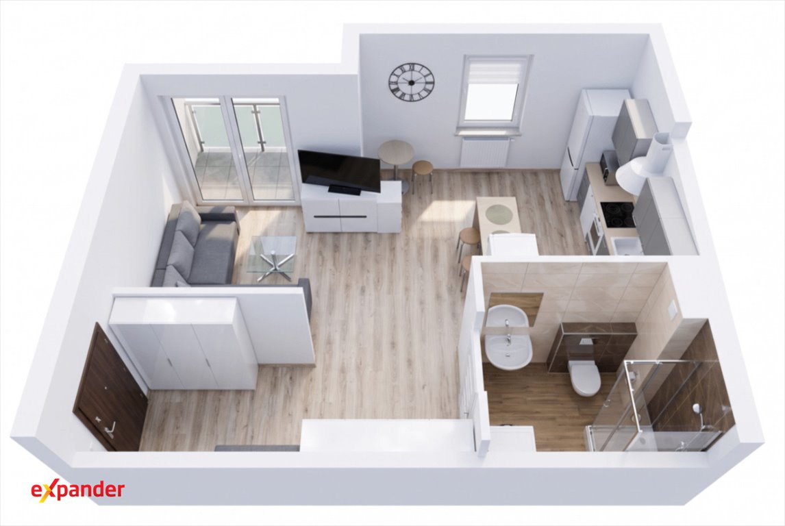 Na wynajem przestronna kawalerka 28 m² z balkonem w Opolu Opole, Chabry, Oleska 33  28m2 Foto 1