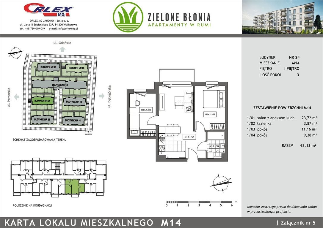 Mieszkanie trzypokojowe na sprzedaż Rumia, Janowo, spacerowa 24  48m2 Foto 1