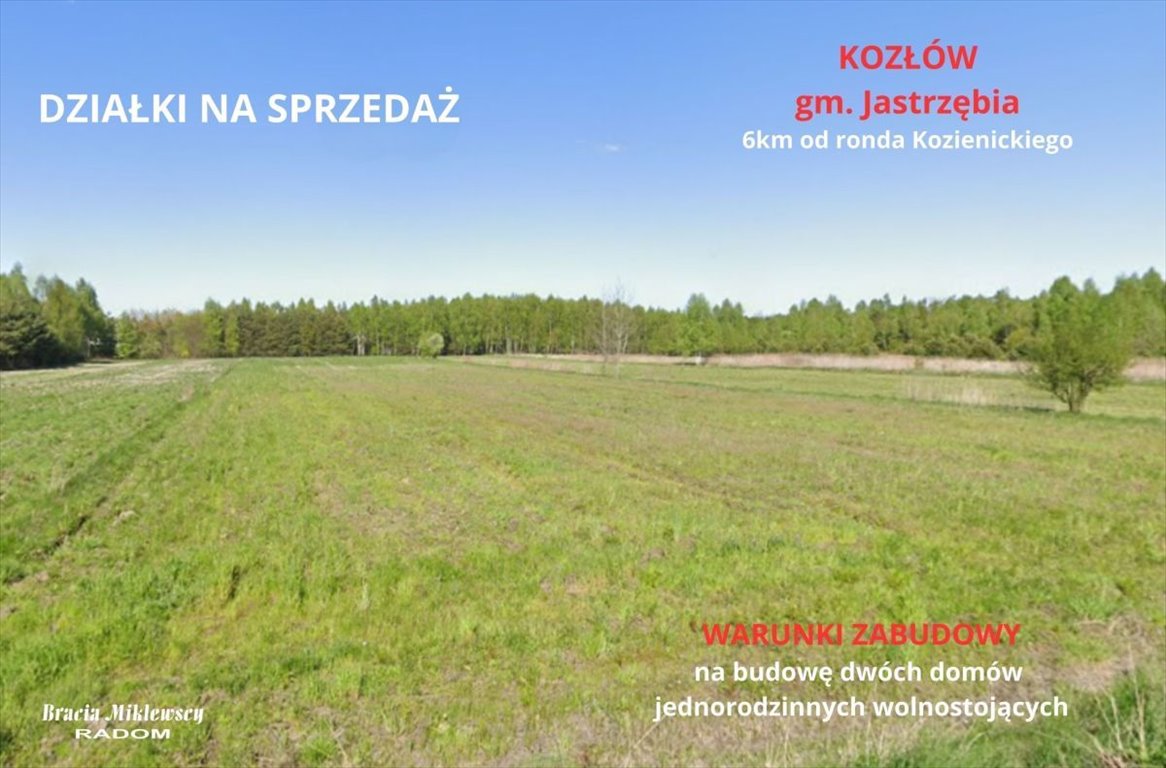 Sprzedam działkę budowlaną 7100 m² z mediami w Kozłowie Kozłów, Kozłów  3 465m2 Foto 1