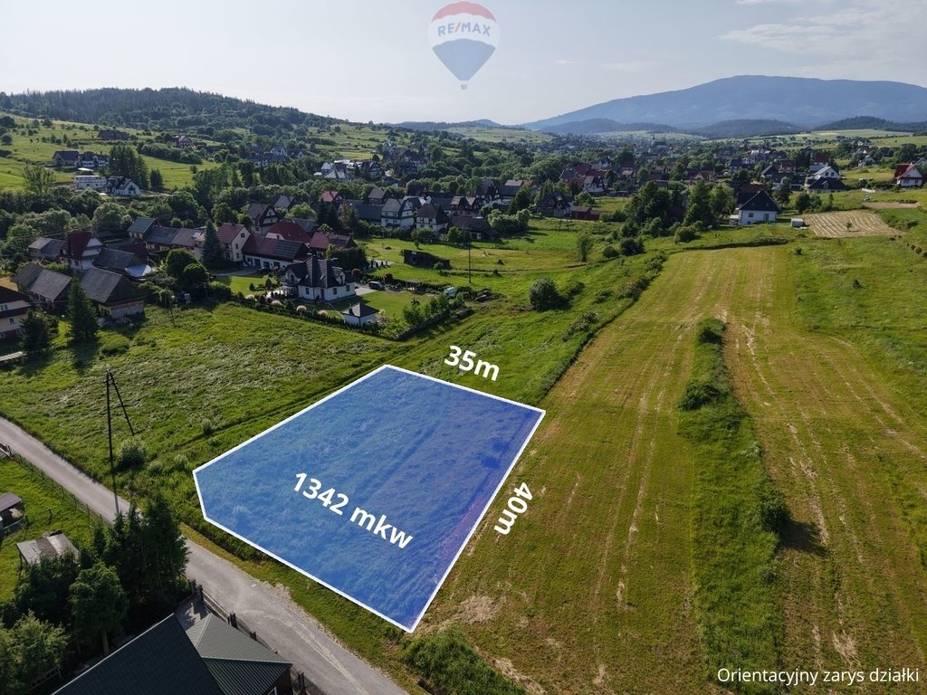 Działka 1342 m² pod dom i usługi w Lipnicy Wielkiej Lipnica Wielka  1 342m2 Foto 1