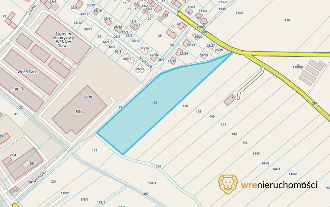 Działka usługowo-produkcyjna 1,89 ha z mediami i możliwością rozwoju Oława, Szwedzka  18 900m2 Foto 1