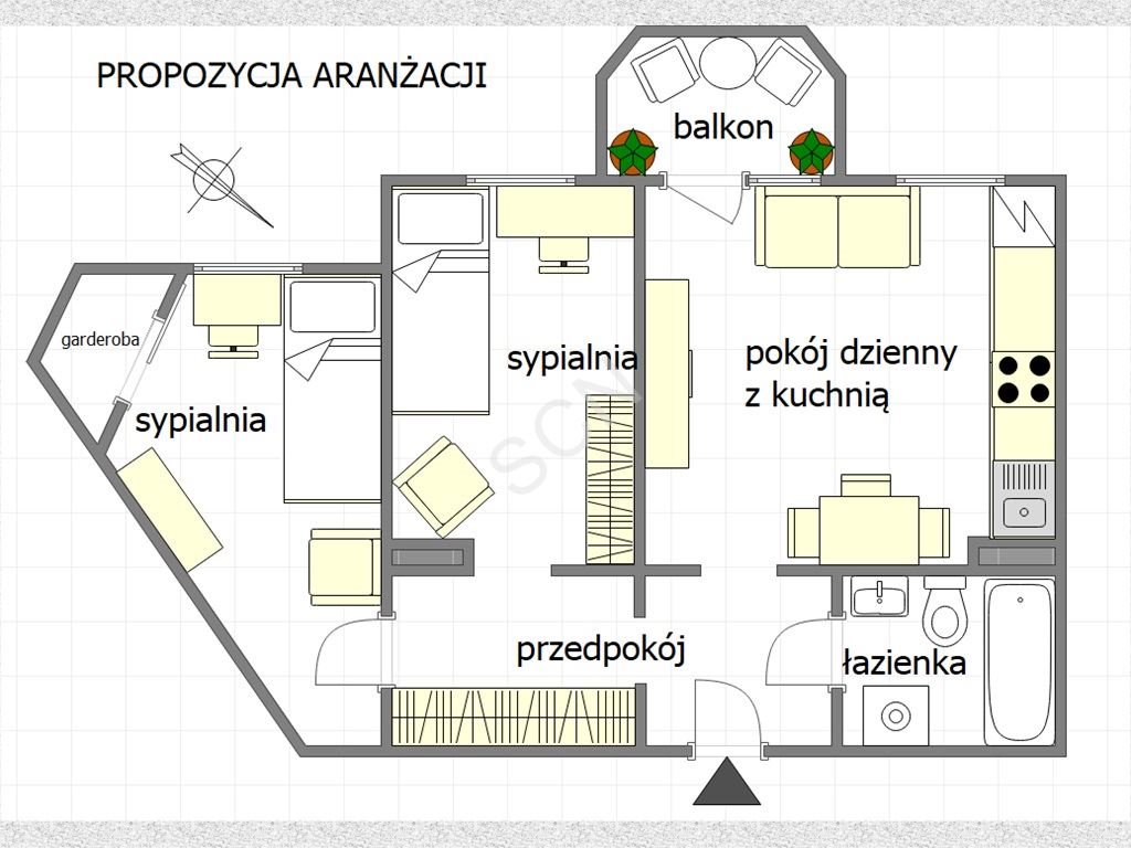 Mieszkanie dwupokojowe na sprzedaż Jabłonna, Sadowa  51m2 Foto 3