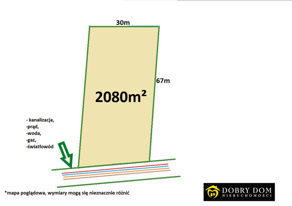 Działka budowlana 2080 m² z mediami, szybki dojazd do Białegostoku Wasilków  2 080m2 Foto 1