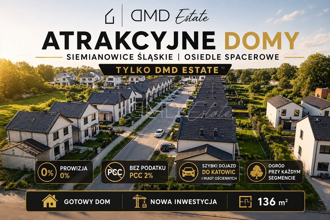 Nowoczesny dom 136 m² z ogrodem i miejscami postojowymi Siemianowice Śląskie, Bańgów  136m2 Foto 1