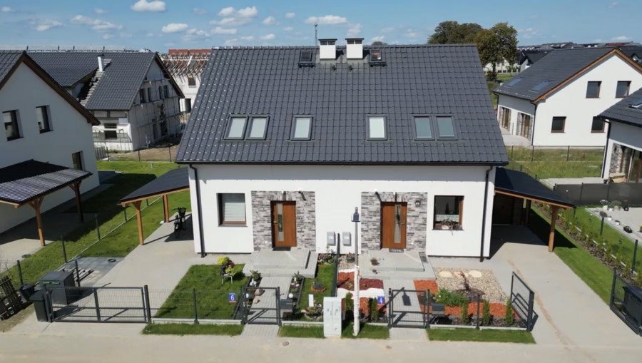 Nowoczesny segment 106 m² z ogrodem 265 m² (gotowy do wykończenia) Stargard  106m2 Foto 1