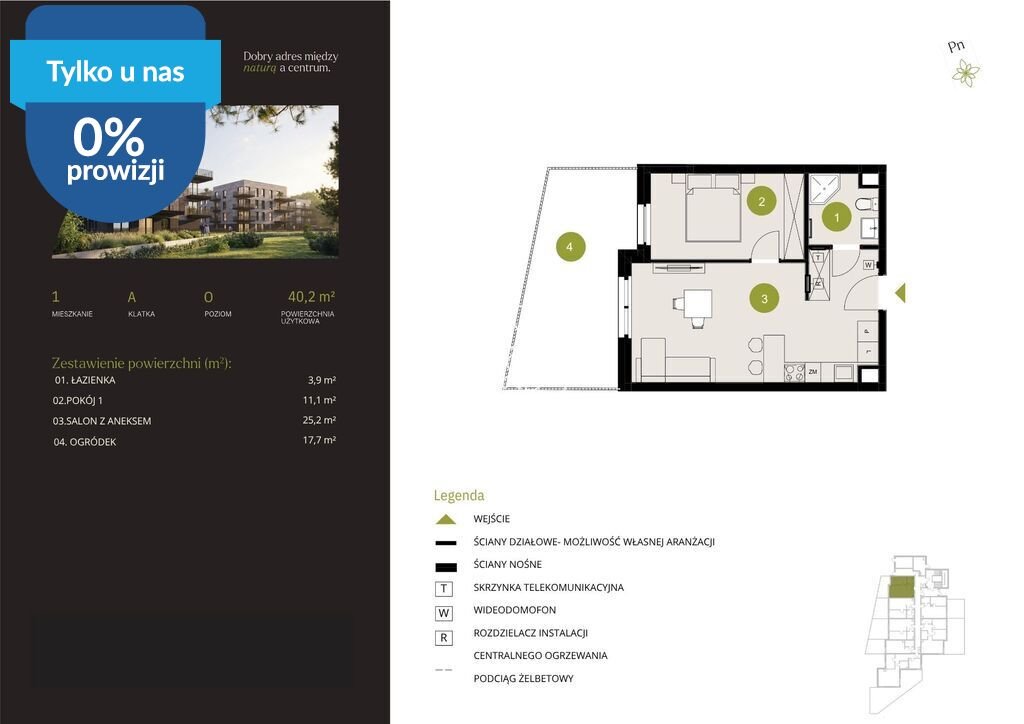 Na sprzedaż nowoczesne 2-pokojowe mieszkanie 40 m² w Bydgoszczy Bydgoszcz, Flisy, Mińska  40m2 Foto 1