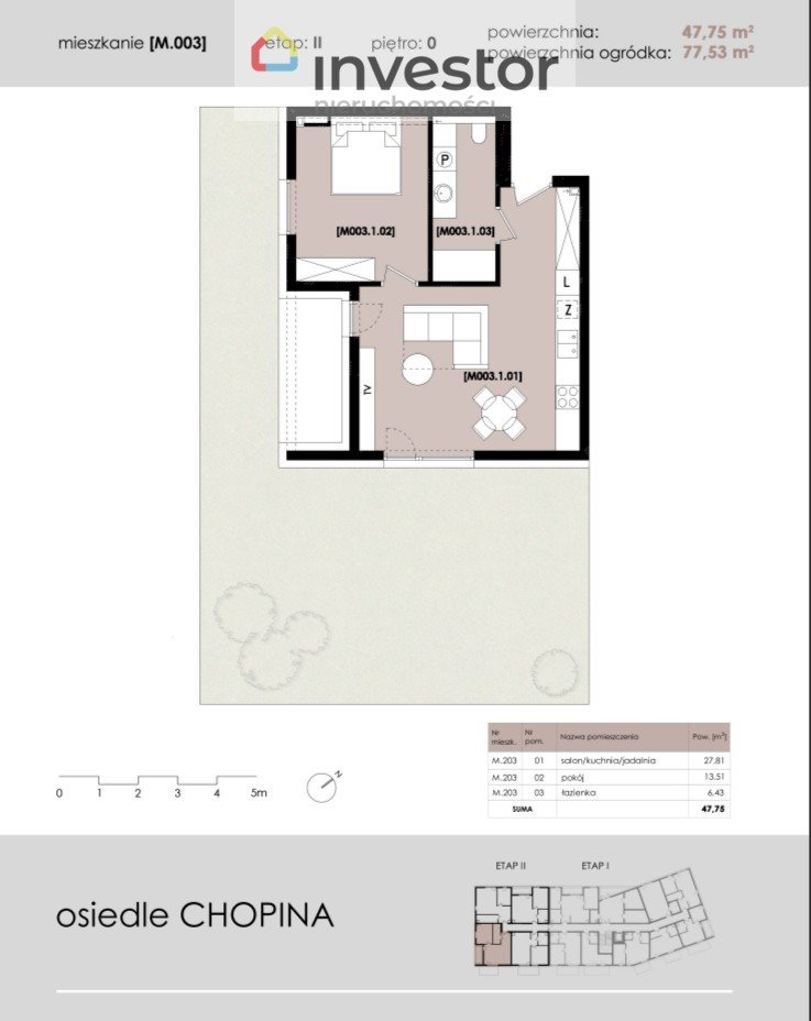 Mieszkanie dwupokojowe na sprzedaż Niemodlin, Fryderyka Chopina  48m2 Foto 2