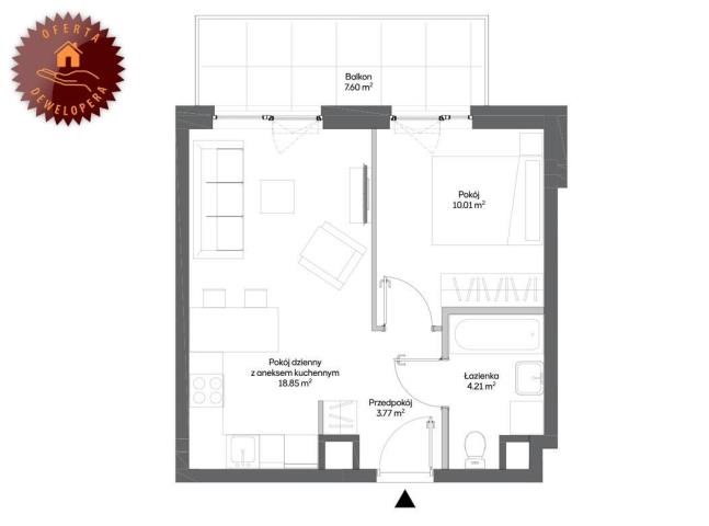 Do sprzedania nowoczesne 3-pokojowe mieszkanie 42 m² w Warszawie Warszawa, Włochy, Raków, Fajansowa  36m2 Foto 1