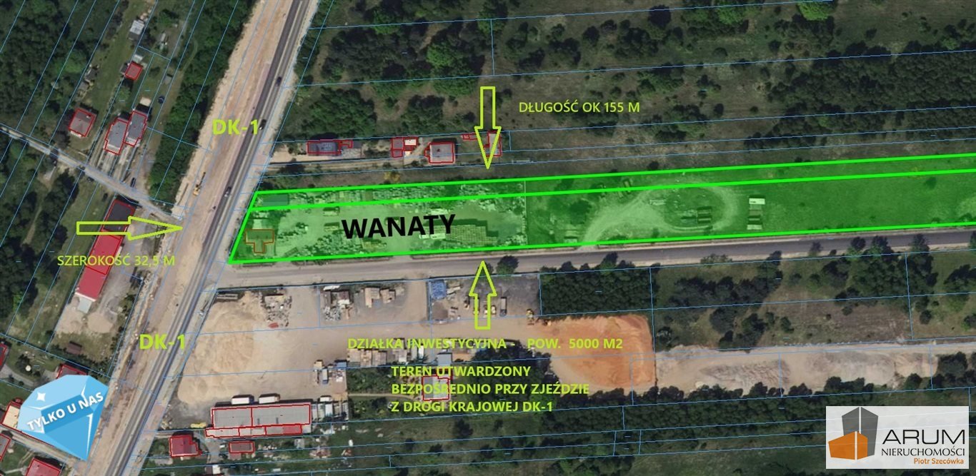 Na wynajem przestronny teren inwestycyjny 5000 m² w Wanaty Wanaty  5 000m2 Foto 1