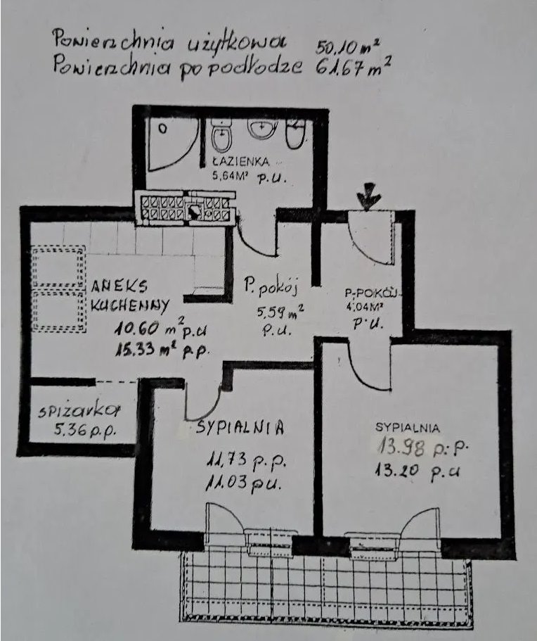 Mieszkanie trzypokojowe na sprzedaż Rzeszów, Zalesie, Mieczysławy Ćwiklińskiej  50m2 Foto 13