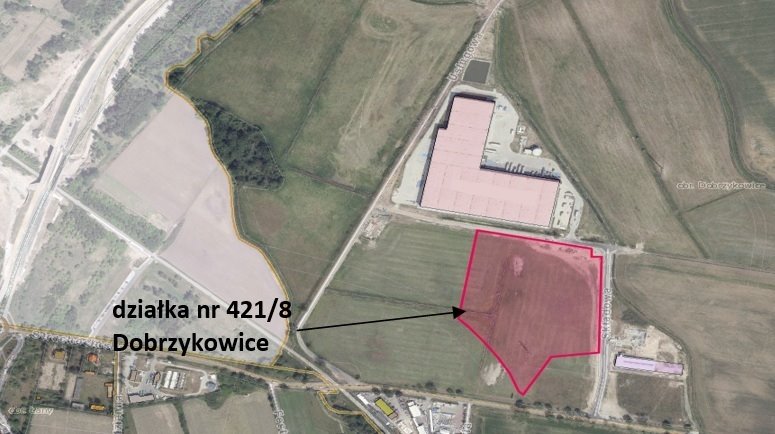 Działka 4,2 ha pod usługi i produkcję w Dobrzykowicach Dobrzykowice  42 106m2 Foto 1