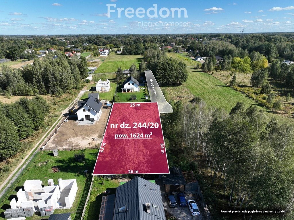 Do sprzedania działka 1624 m² w Jaktorowie Kolonii z mediami Jaktorów-Kolonia, Kościuszki  1 624m2 Foto 1