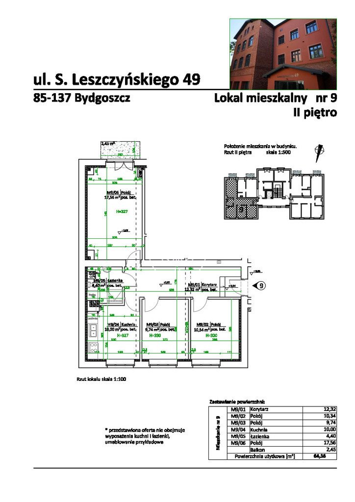 Mieszkanie trzypokojowe na sprzedaż Bydgoszcz, Szwederowo, Stanisława Leszczyńskiego  64m2 Foto 3