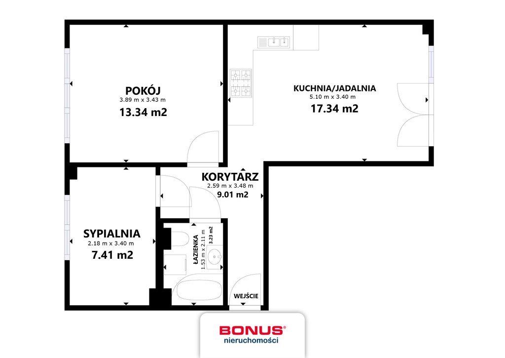 Mieszkanie trzypokojowe na sprzedaż Szczecin, Pomorzany, Budziszyńska  47m2 Foto 9